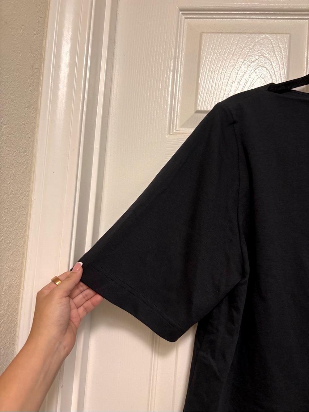 NWT COS Dropped Waist Contrast Panel Midi Dress in Black - Picture 6 of 9